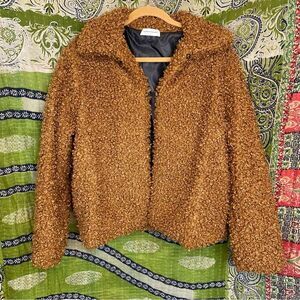 NWOT Goodnight Macaroon Chestnut Brown Moira Fleece Jacket Size Large